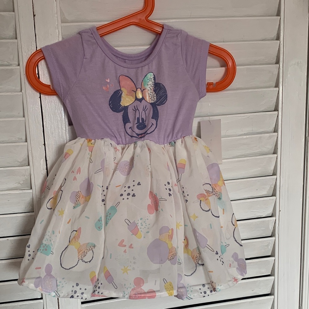 Disney Minnie Mouse Lavender and White Dress